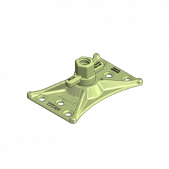 Ball-and-socket joint plate DW20 14x20cm chrome coated 