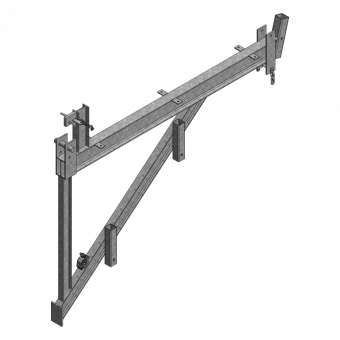 Climbing bracket 2.00m cpl. rigid for scaff rail pluggable 